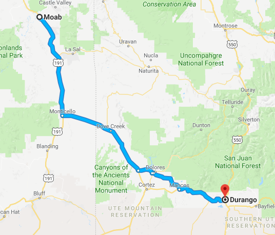 Moab to Durango